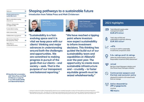 Executive summary - Sustainability and Stewardship Report 2021 - Page 3