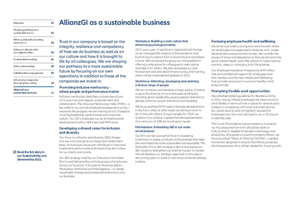 Executive summary - Sustainability and Stewardship Report 2021 - Page 11