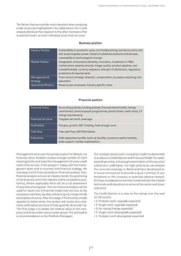 Eurosif European SRI Transparency Code - Page 22