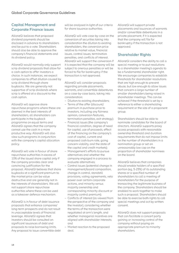 Global Corporate Governance Guidelines 2023 - Page 14