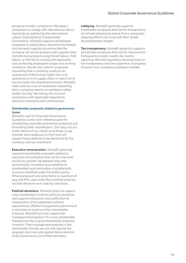 Global Corporate Governance Guidelines 2023 - Page 21