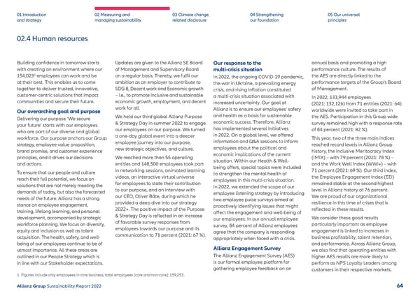 Sustainability Report 2022 | Allianz - Page 65