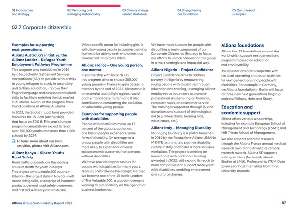 Sustainability Report 2022 | Allianz - Page 88