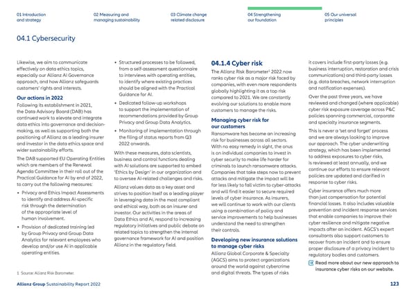 Sustainability Report 2022 | Allianz - Page 124