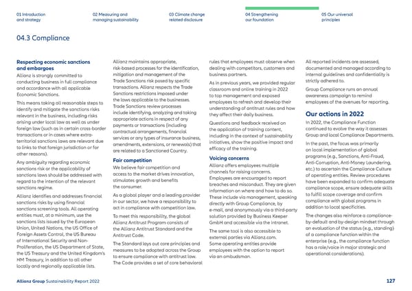 Sustainability Report 2022 | Allianz - Page 128