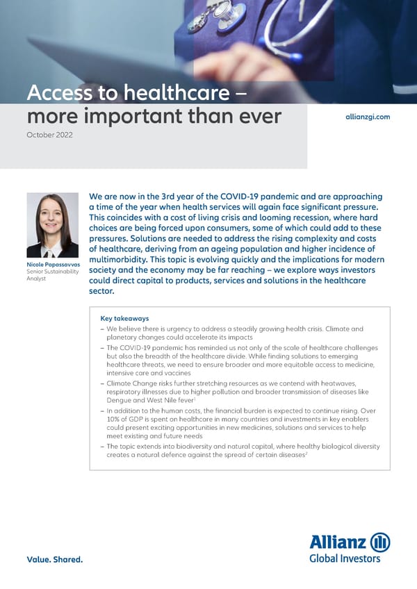 Access to healthcare –  more important than ever - Page 1