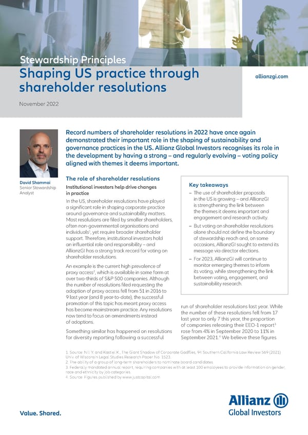 Shaping US practice through shareholder resolutions - Page 1