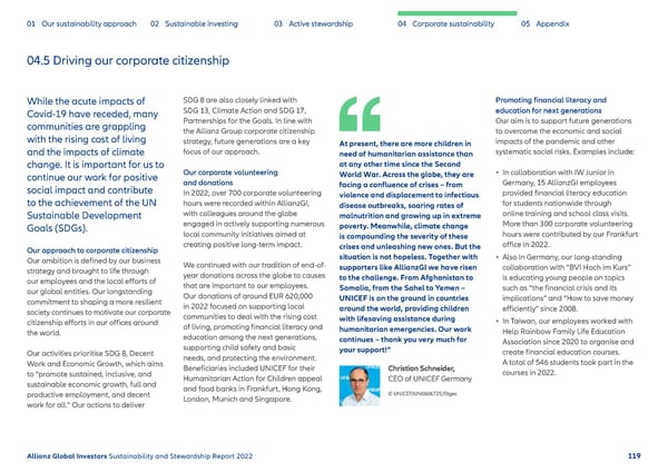 Sustainability & Stewardship Report | AllianzGI - Page 120